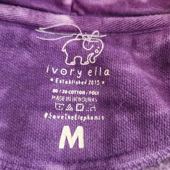 Ivory Ella Tie Dye Hoodie Oversized Medium Purple - Picture 3 of 3